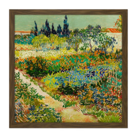 Vincent Van Gogh Garden At Arles Square Framed Wall Art Print Picture 16X16 Inch