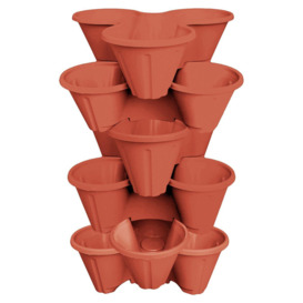 Stackable Tri-Pot Plastic Strawberry Planters 6PC