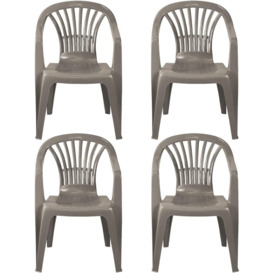 Solana Plastic Patio & Garden Chairs - Set of 4