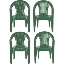 Solana Plastic Patio & Garden Chairs - Set of 4