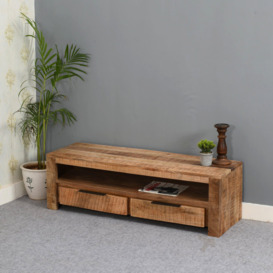 Bratton Mango Wooden Tv Stand With 2 Drawers