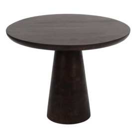 Natural Solid Dark Mango Wood Round Dining Table - thumbnail 3