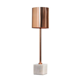 Eriksen Copper Table Lamp with Marble Base and 4w LED Bulb