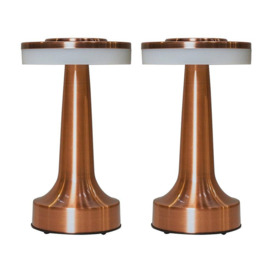 Pair of Talence Copper LED Touch Table Lamp