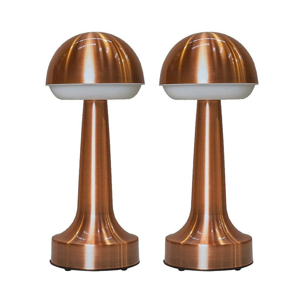 Pair of Troy Copper LED Touch Table Lamp - image 1