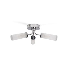 Canya 3 Way Silver Bathroom Ceiling Light (Flush)