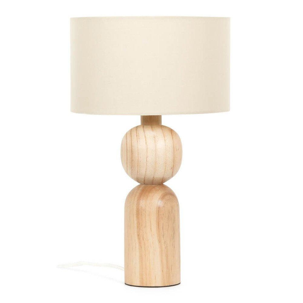 Azalea Oak Base Table Lamp With Natural Drum Shade - image 1
