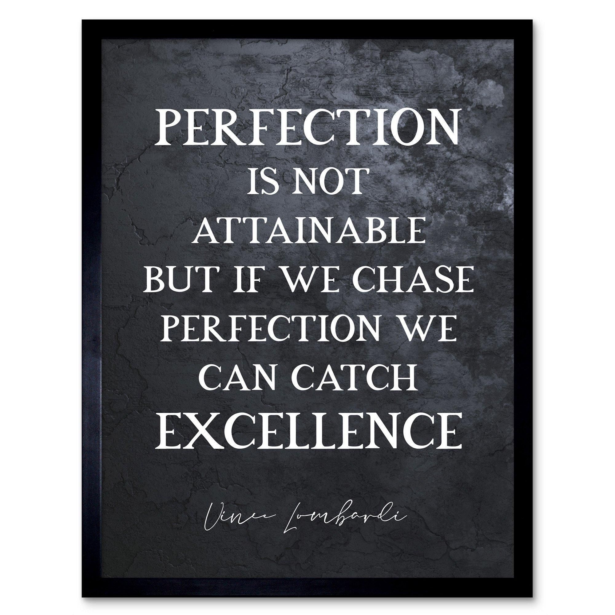 Wall Art Print Vince Lombardi Football Coach Slate Quote Perfection  Excellence Motivational Typography Art Framed by Debenhams | ufurnish.com, image size:2000x2000