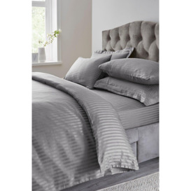 300TC Sateen Striped Oxford Duvet Set With Oxford Pillowcase/s
