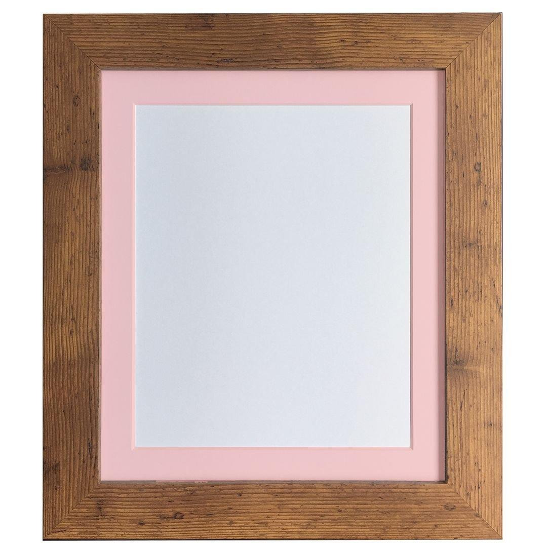 Metro Vintage Wood Frame with Pink Mount for Image Size 4 x 3 Inch - image 1
