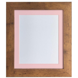 Metro Vintage Wood Frame with Pink Mount for Image Size 4 x 3 Inch