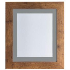 Metro Vintage Wood Frame with Dark Grey Mount for Image Size 6 x 4 Inch