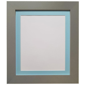 Metro Dark Grey Frame with Blue Mount 40 x 50CM Image Size 16 x 12 Inch