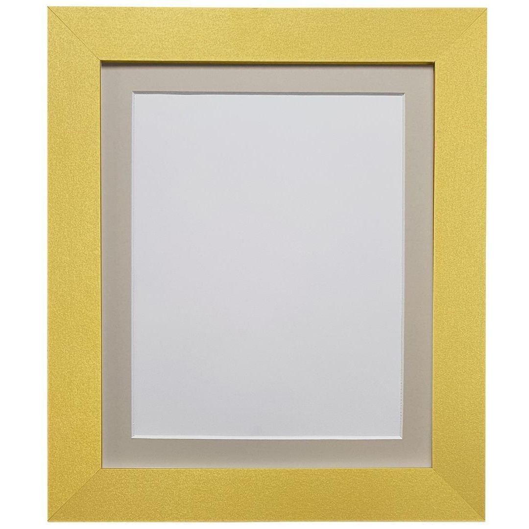 Metro Gold Frame with Light Grey Mount for Image Size 10 x 8 Inch - image 1