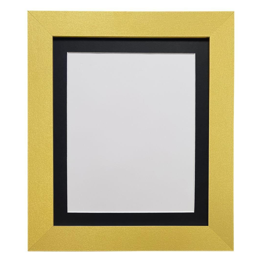 Metro Gold Frame with Black Mount for Image Size A5 - image 1