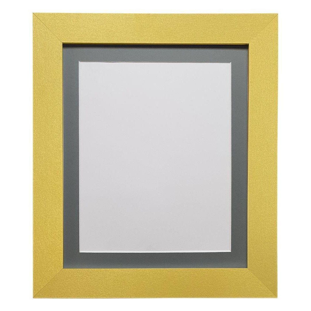 Metro Gold Frame with Dark Grey Mount for Image Size 5 x 3.5 Inch - image 1