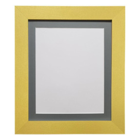 Metro Gold Frame with Dark Grey Mount for Image Size 5 x 3.5 Inch