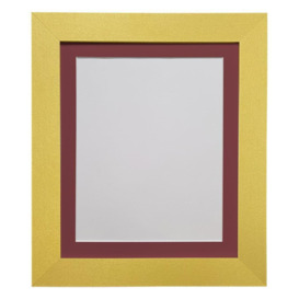 Metro Gold Frame with Red Mount for Image Size A2
