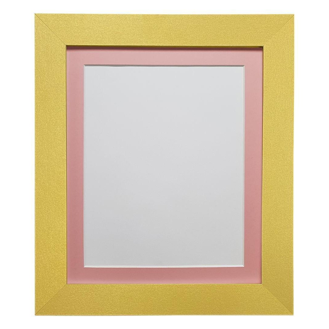 Metro Gold Frame with Pink Mount for Image Size 5 x 3.5 Inch - image 1