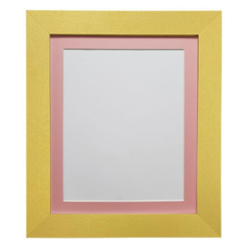 Metro Gold Frame with Pink Mount for Image Size 10 x 8 Inch