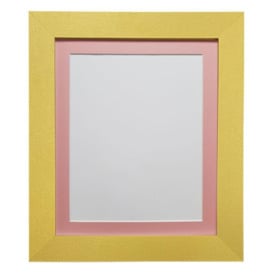 Metro Gold Frame with Pink Mount for Image Size 14 x 8 Inch