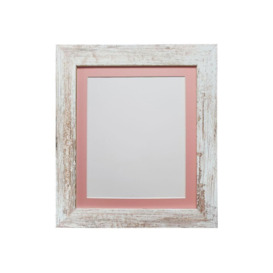 Metro Distressed White Frame with Pink Mount for Image Size A3