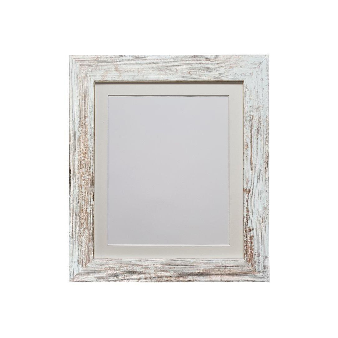 Metro Distressed White Frame with Ivory Mount for Image Size 45 x 30 CM - image 1