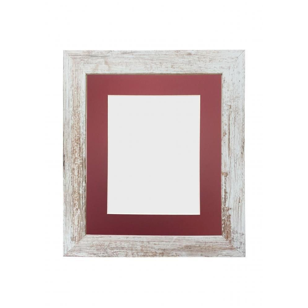 Metro Distressed White Frame with Red Mount for Image Size 8 x 6 Inch - image 1