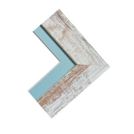 Metro Distressed White Frame with Blue Mount for Image Size 6 x 4 Inch - thumbnail 3