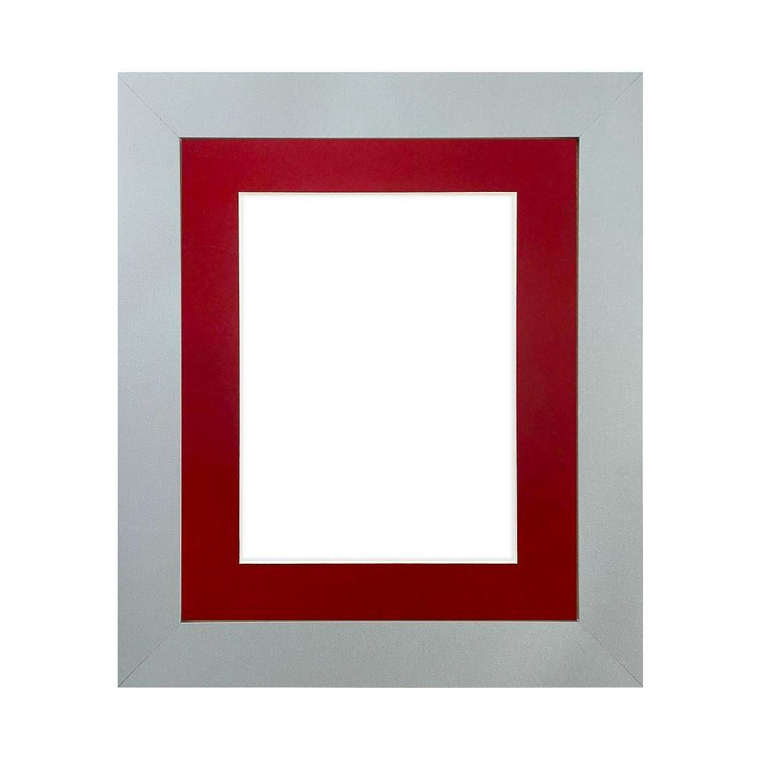 Metro Light Grey Frame with Red Mount for Image Size 4 x 3 Inch - image 1