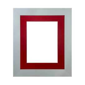 Metro Light Grey Frame with Red Mount for Image Size 4 x 3 Inch