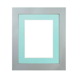 Metro Light Grey Frame with Blue Mount for Image Size 10 x 4 Inch