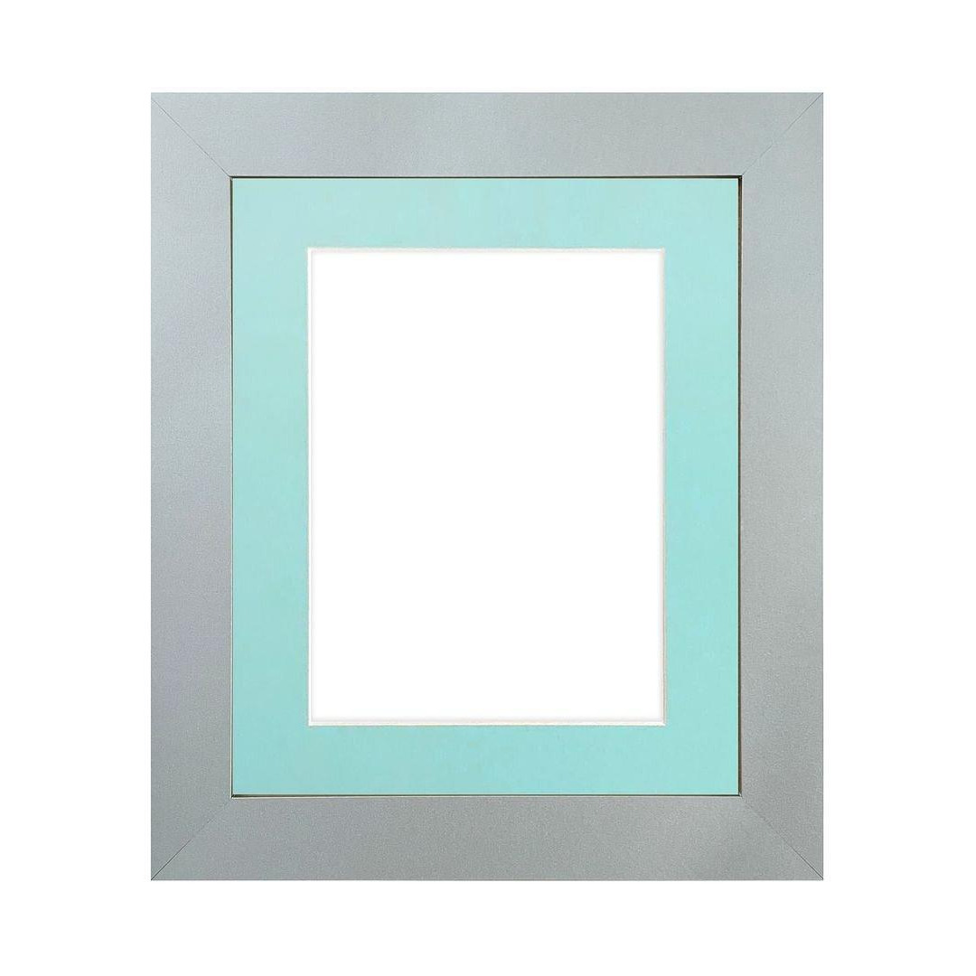 Metro Light Grey Frame with Blue Mount 50 x 70CM Image Size A2 - image 1