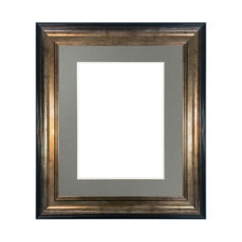 Scandi Black & Gold Frame with Dark Grey Mount for Image Size A3