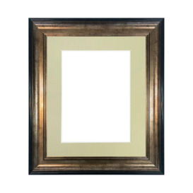 Scandi Black & Gold Frame with Light Grey Mount for Image Size 7 x 5 Inch