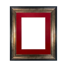 Scandi Black & Gold Frame with Red Mount for Image Size 9 x 7 Inch - thumbnail 1