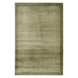 Green Distressed Bordered Soft Pile Living Room Rug