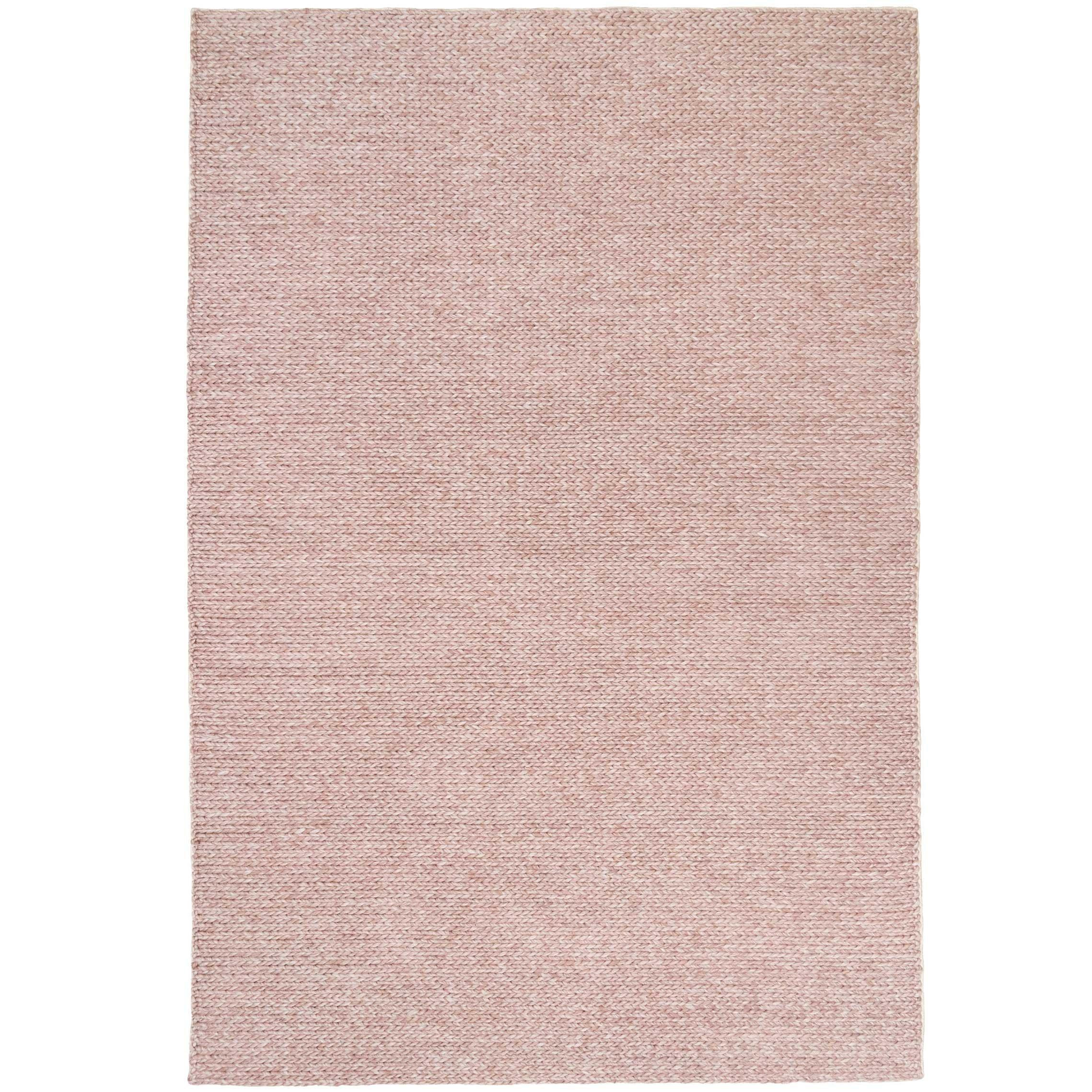 Blush Pink Luxury Wool Blend Plait Rug - image 1