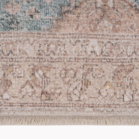 Blue Beige Traditional Pattern Distressed Living Area Rug - thumbnail 2