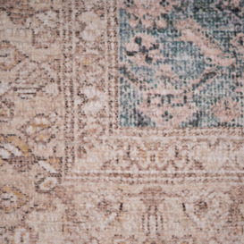 Blue Beige Traditional Pattern Distressed Living Area Rug - thumbnail 3