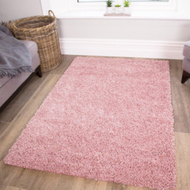 Baby Pink Soft Value Shaggy Living Area Rug - thumbnail 2