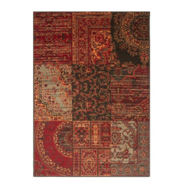 Red Brown Traditional Patchwork Living Area Rug - thumbnail 1