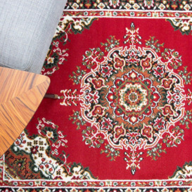 Red Bordered Traditional Living Area Rug - thumbnail 3