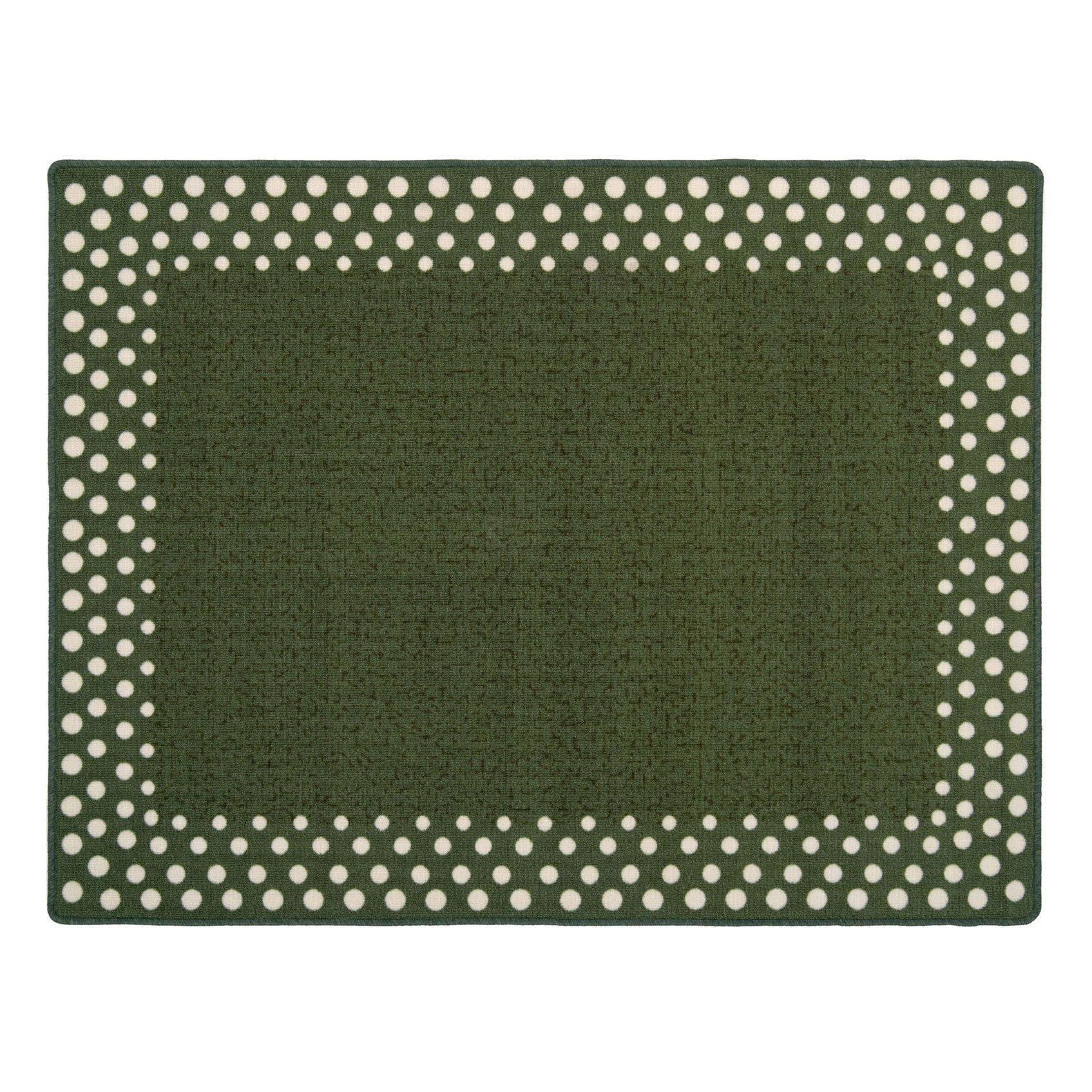 Green Polka Dot Bordered Non Slip Washable Utility Mat - image 1