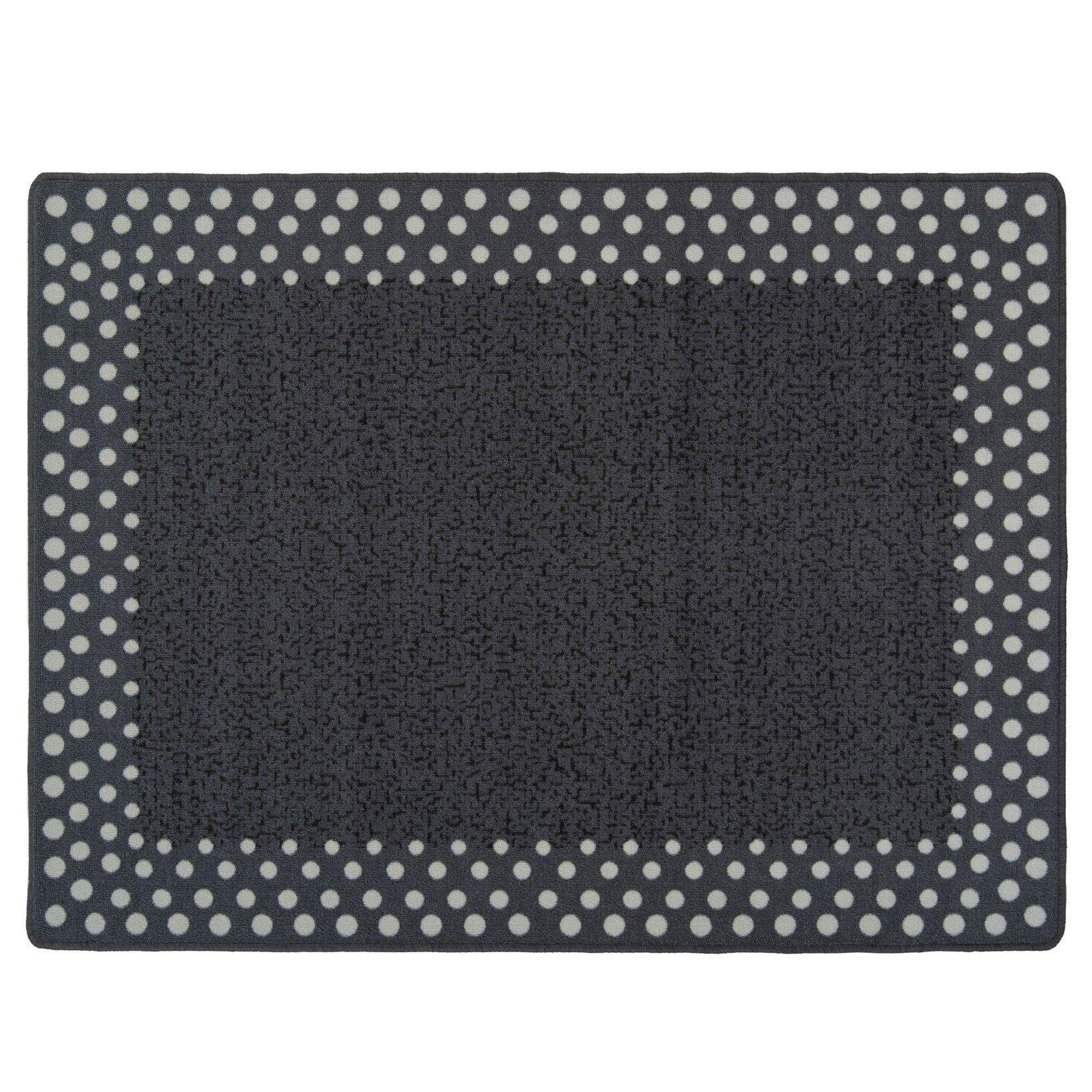 Grey Polka Dot Bordered Non Slip Washable Utility Mat - image 1