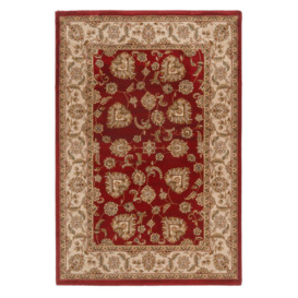 Gold Red Traditional Floral Design Fireside Rug - thumbnail 1
