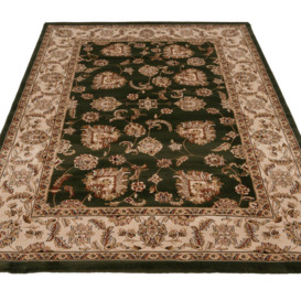 Gold Green Traditional  Floral Fireside Rug - thumbnail 2