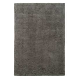 Neutral Plush Soft Textured Grey Area Rug