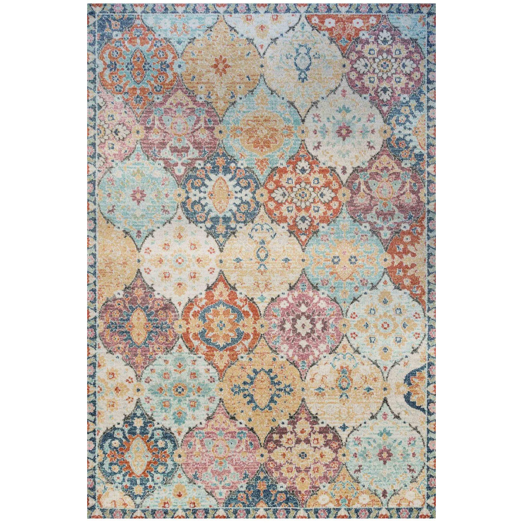 Multicoloured Distressed Moroccan Style Fireside Area Rug - image 1