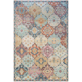 Multicoloured Distressed Moroccan Style Fireside Area Rug - thumbnail 1